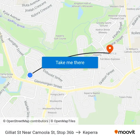 Gilliat St Near Camoola St, Stop 36b to Keperra map