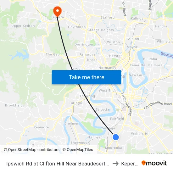 Ipswich Rd at Clifton Hill Near Beaudesert Rd to Keperra map