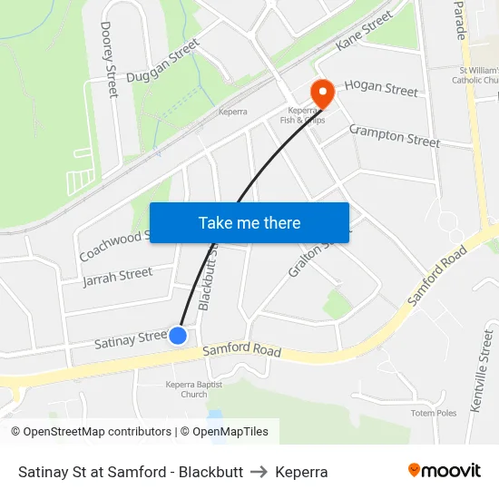 Satinay St at Samford - Blackbutt to Keperra map