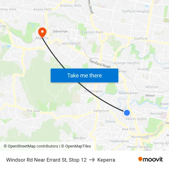 Windsor Rd Near Errard St, Stop 12 to Keperra map