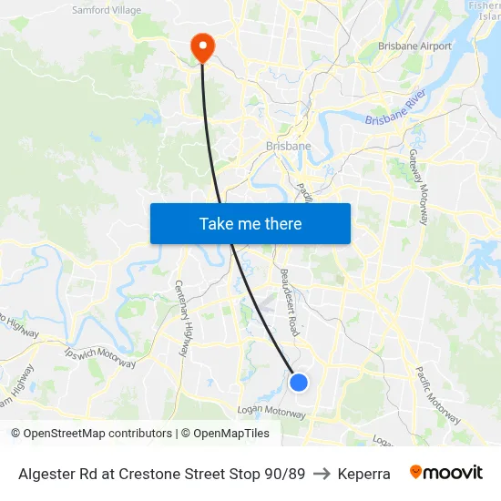 Algester Rd at Crestone Street Stop 90/89 to Keperra map