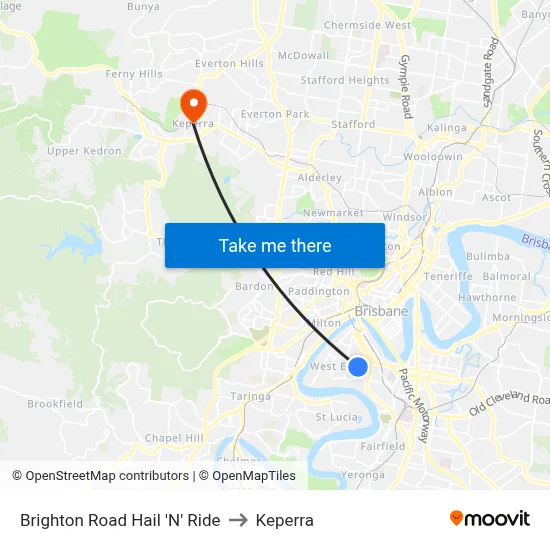 Brighton Road Hail 'N' Ride to Keperra map