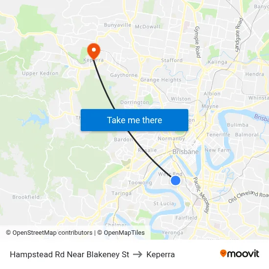 Hampstead Rd Near Blakeney St to Keperra map