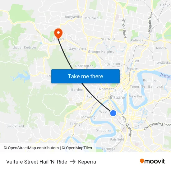 Vulture Street Hail 'N' Ride to Keperra map