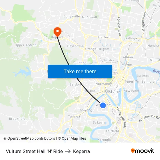 Vulture Street Hail 'N' Ride to Keperra map
