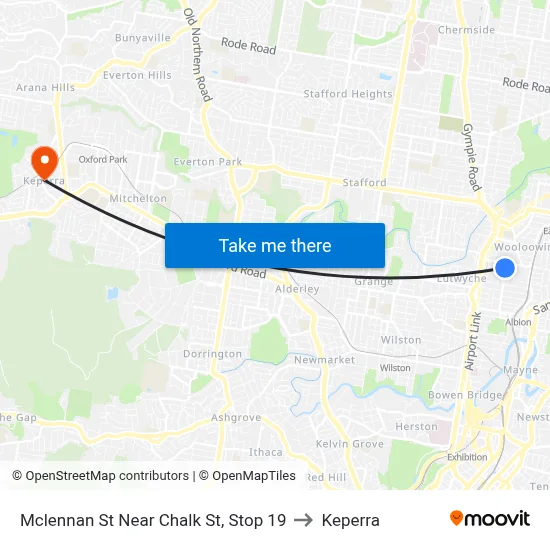 Mclennan St Near Chalk St, Stop 19 to Keperra map