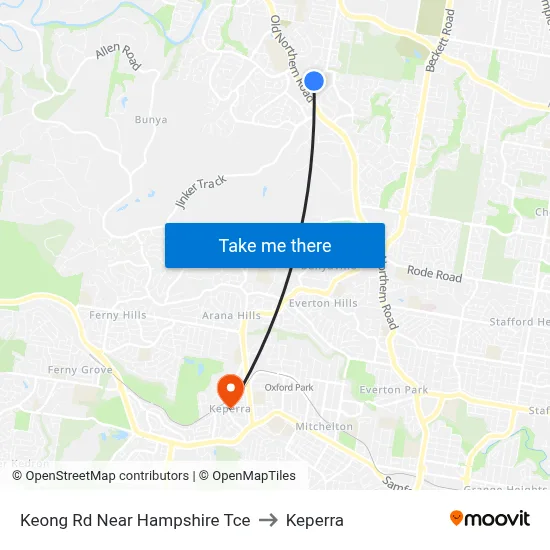 Keong Rd Near Hampshire Tce to Keperra map
