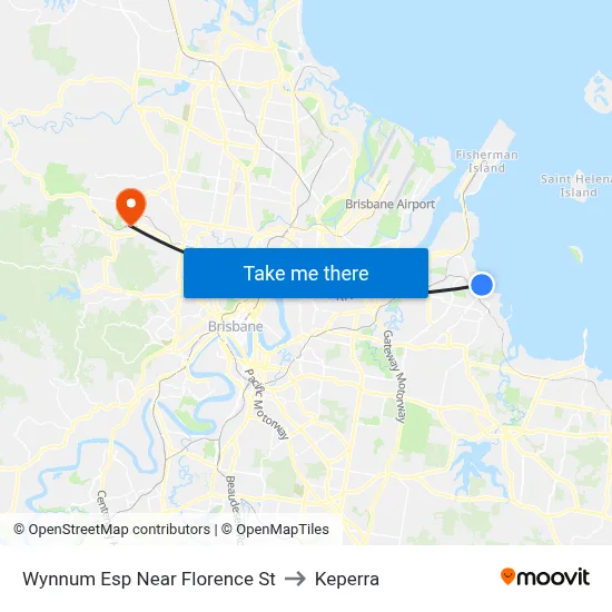 Wynnum Esp Near Florence St to Keperra map