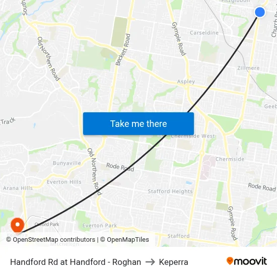 Handford Rd at Handford - Roghan to Keperra map