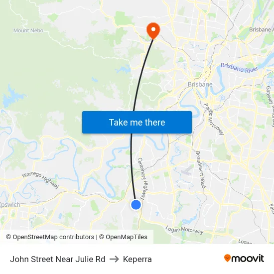 John Street Near Julie Rd to Keperra map