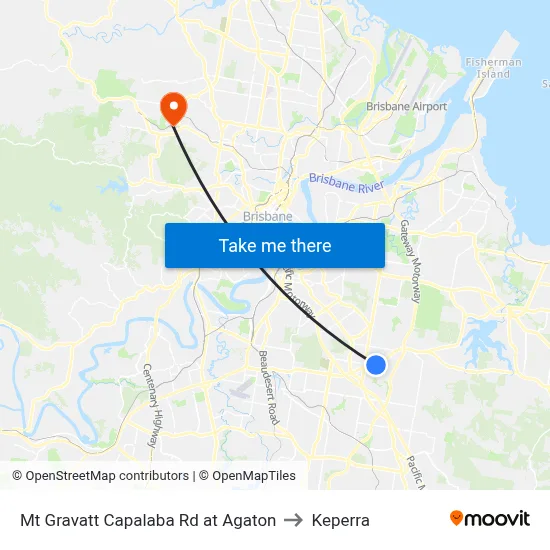Mt Gravatt Capalaba Rd at Agaton to Keperra map
