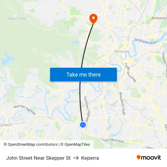 John Street Near Skepper St to Keperra map