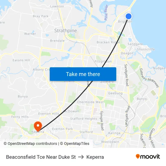 Beaconsfield Tce Near Duke St to Keperra map