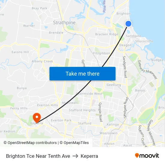 Brighton Tce Near Tenth Ave to Keperra map