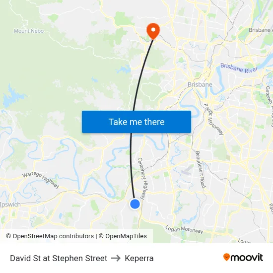 David St at Stephen Street to Keperra map