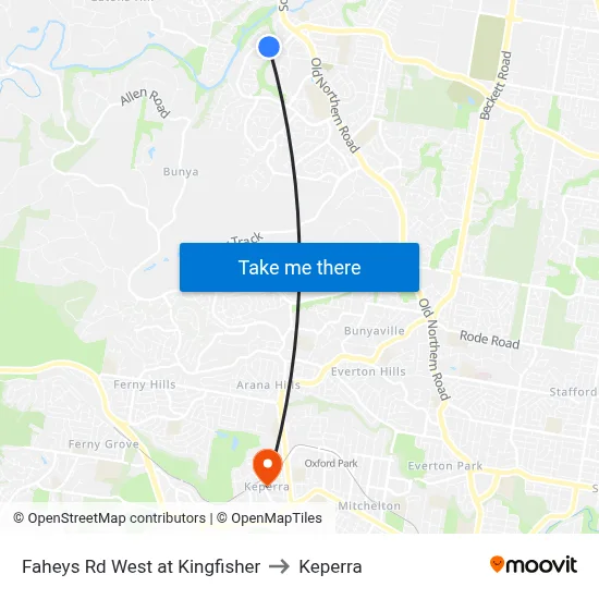 Faheys Rd West at Kingfisher to Keperra map