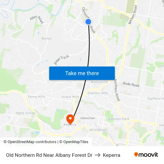 Old Northern Rd Near Albany Forest Dr to Keperra map