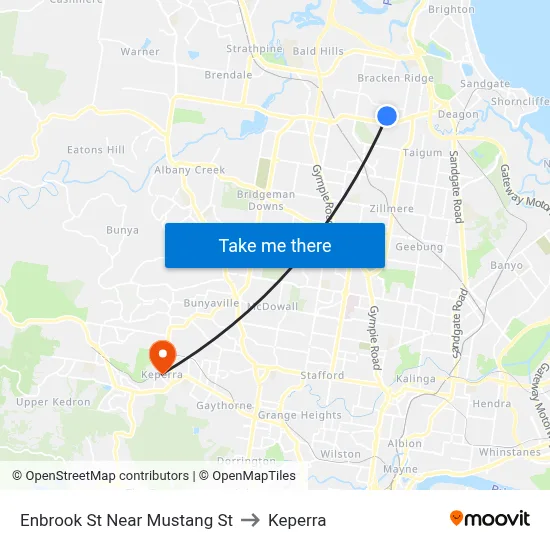 Enbrook St Near Mustang St to Keperra map
