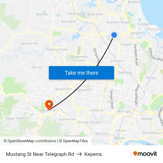 Mustang St Near Telegraph Rd to Keperra map