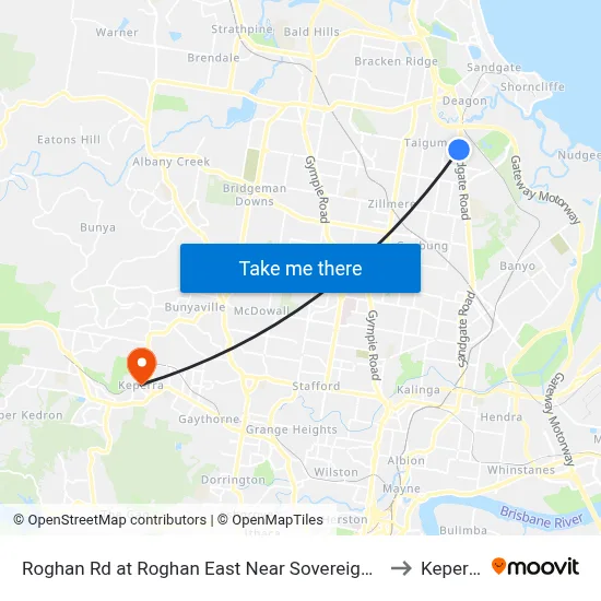 Roghan Rd at Roghan East Near Sovereign Pl to Keperra map
