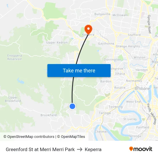 Greenford St at Merri Merri Park to Keperra map