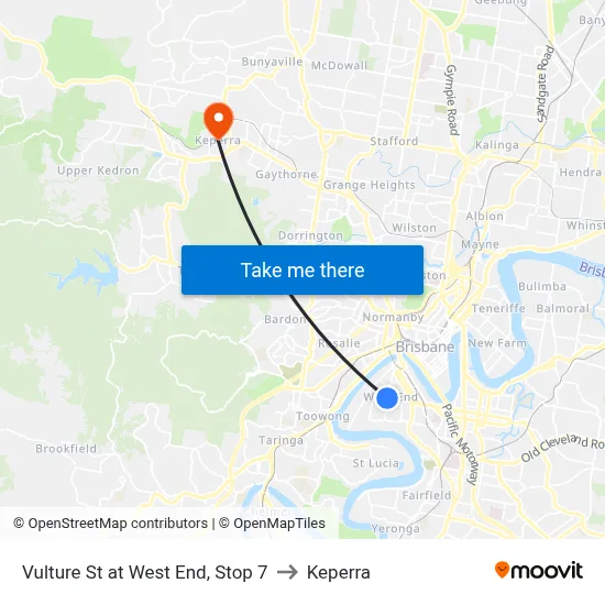 Vulture St at West End, Stop 7 to Keperra map