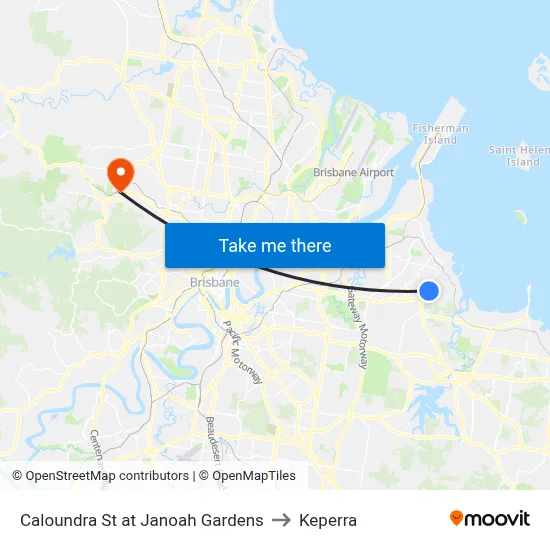 Caloundra St at Janoah Gardens to Keperra map
