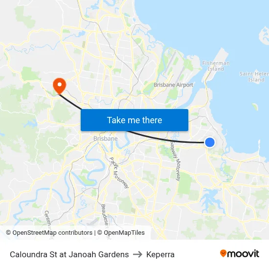 Caloundra St at Janoah Gardens to Keperra map