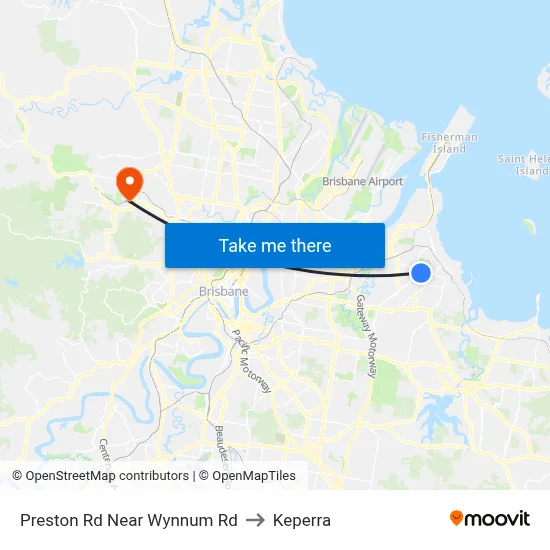 Preston Rd Near Wynnum Rd to Keperra map