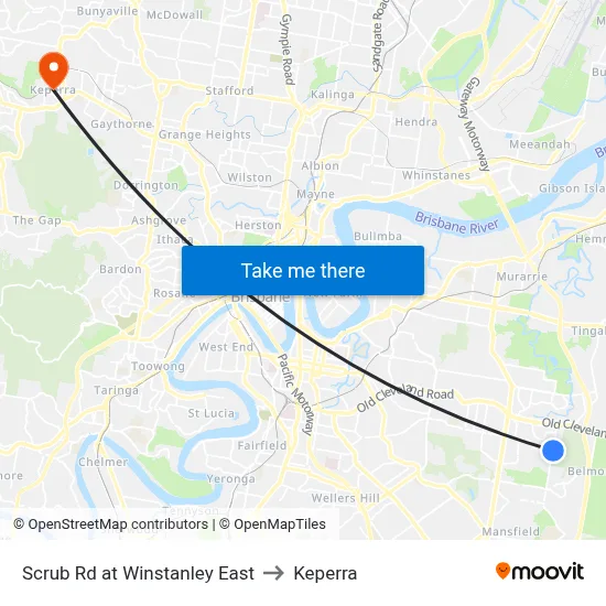 Scrub Rd at Winstanley East to Keperra map