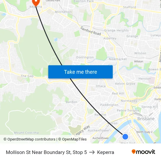 Mollison St Near Boundary St, Stop 5 to Keperra map