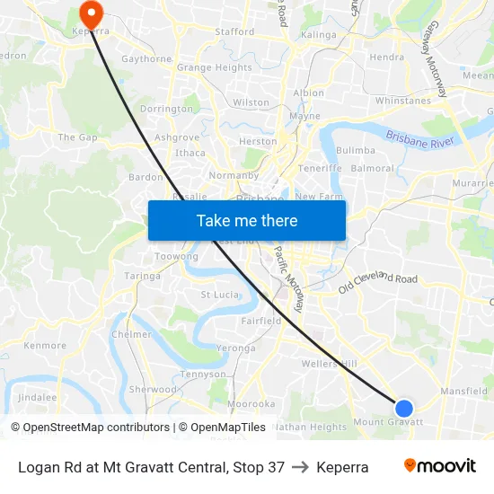 Logan Rd at Mt Gravatt Central, Stop 37 to Keperra map