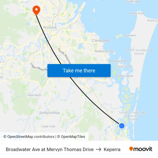 Broadwater Ave at Mervyn Thomas Drive to Keperra map