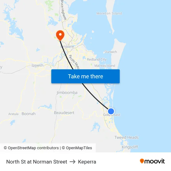North St at Norman Street to Keperra map