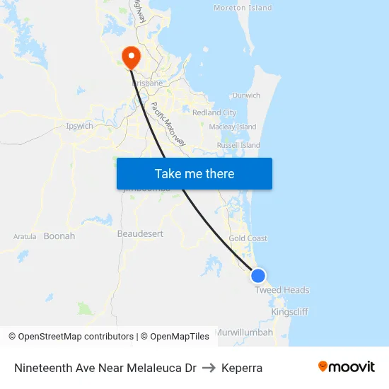 Nineteenth Ave Near Melaleuca Dr to Keperra map