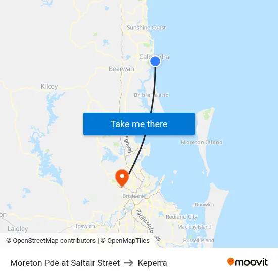 Moreton Pde at Saltair Street to Keperra map