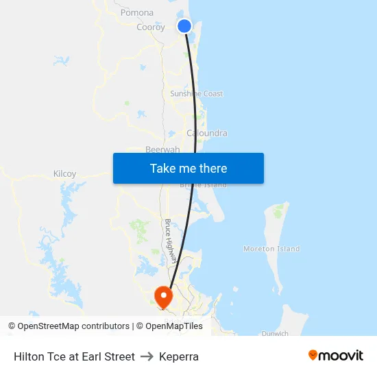 Hilton Tce at Earl Street to Keperra map