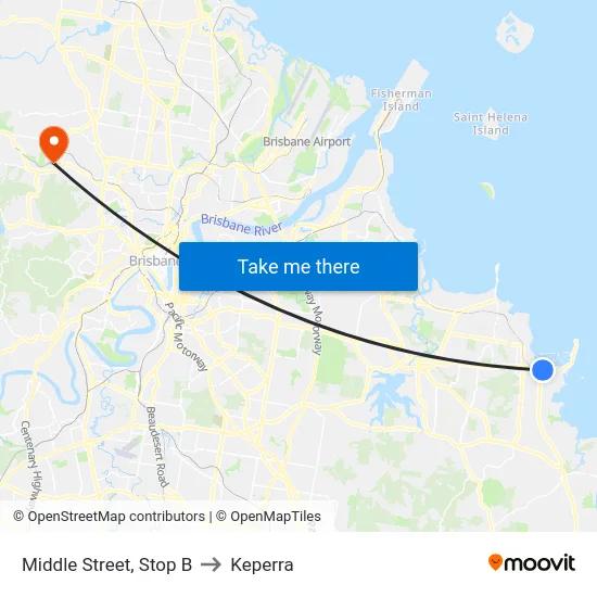 Middle Street, Stop B to Keperra map