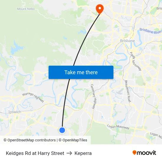 Keidges Rd at Harry Street to Keperra map