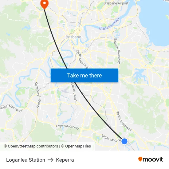 Loganlea Station to Keperra map