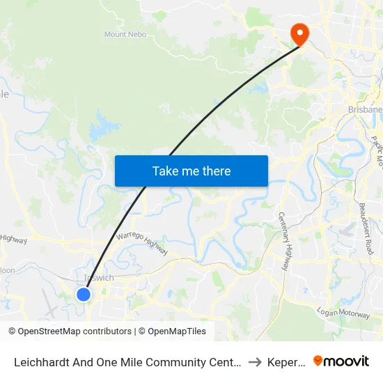 Leichhardt And One Mile Community Centre to Keperra map