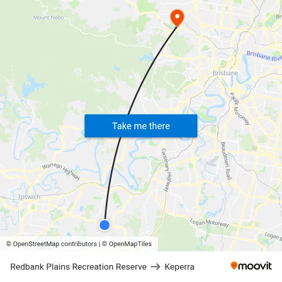 Redbank Plains Recreation Reserve to Keperra map