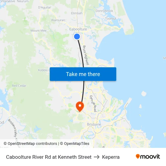 Caboolture River Rd at Kenneth Street to Keperra map