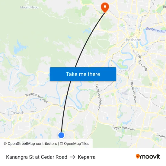 Kanangra St at Cedar Road to Keperra map