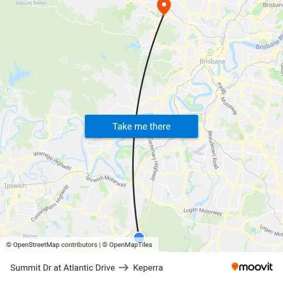 Summit Dr at Atlantic Drive to Keperra map