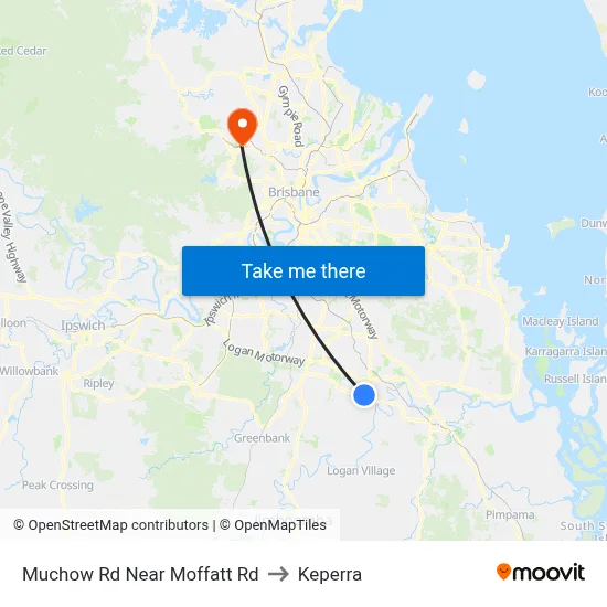 Muchow Rd Near Moffatt Rd to Keperra map