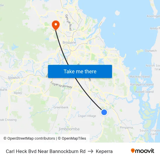 Carl Heck Bvd Near Bannockburn Rd to Keperra map