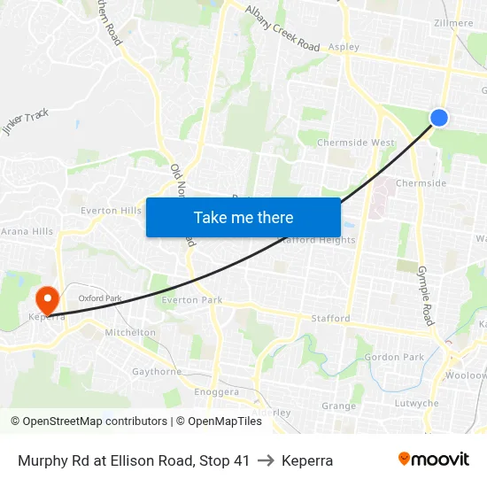 Murphy Rd at Ellison Road, Stop 41 to Keperra map