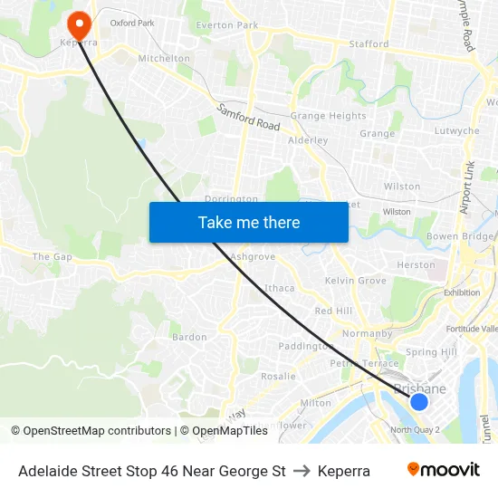 Adelaide Street Stop 46 Near George St to Keperra map