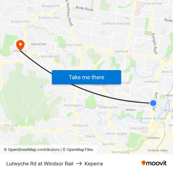 Lutwyche Rd at Windsor Rail to Keperra map